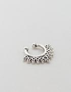 Asos Faux Septum Ring With Ornate Design - Silver