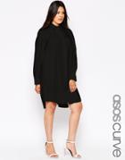 Asos Curve Shirt Dress With Pocket - Black