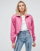 Asos 80's Bomber Jacket In Hot Pink - Pink