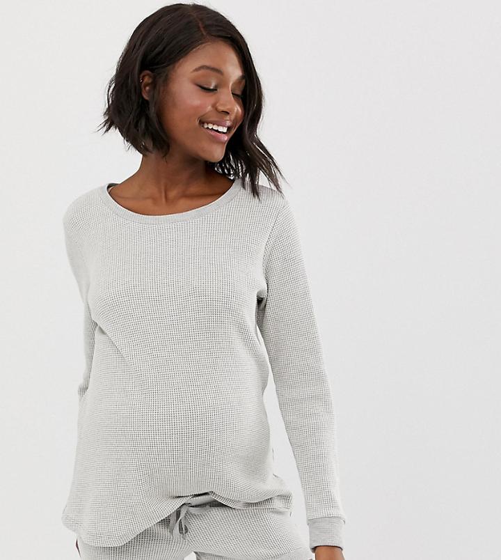 Asos Design Maternity Lounge Waffle Sweat-gray