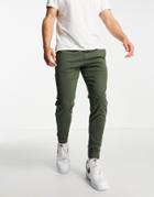 Hollister Camo Print Skinny Fit Sweatpants In Olive Green