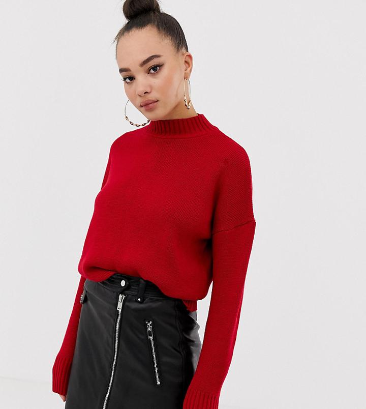 Missguided Oversized Sweater In Red - Red