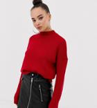 Missguided Oversized Sweater In Red - Red