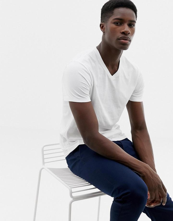 J.crew Mercantile Slim V-neck T-shirt In White - White