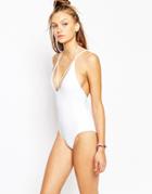 Motel Mystic Low Back Swimsuit - White