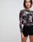Ax Paris Dark Floral Blouse - Multi