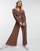 Moon River Plisse Set Pants In Pink