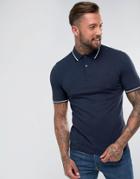 Fred Perry Slim Fit Tipped Oxford Weave Polo In Navy - Navy