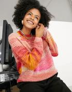 Noisy May Sweater In Pink And Orange Ombre-multi