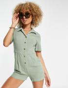 4th & Reckless Beach Romper In Sage-green