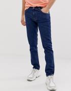 Weekday Alley Slim Jeans In Dark Blue - Blue