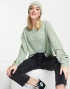 Stradivarius Supersoft Sweater In Sage Green