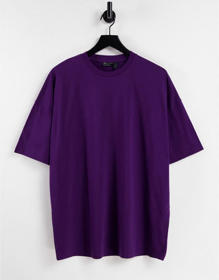 Asos Design Oversized T-shirt In Blackberry-purple