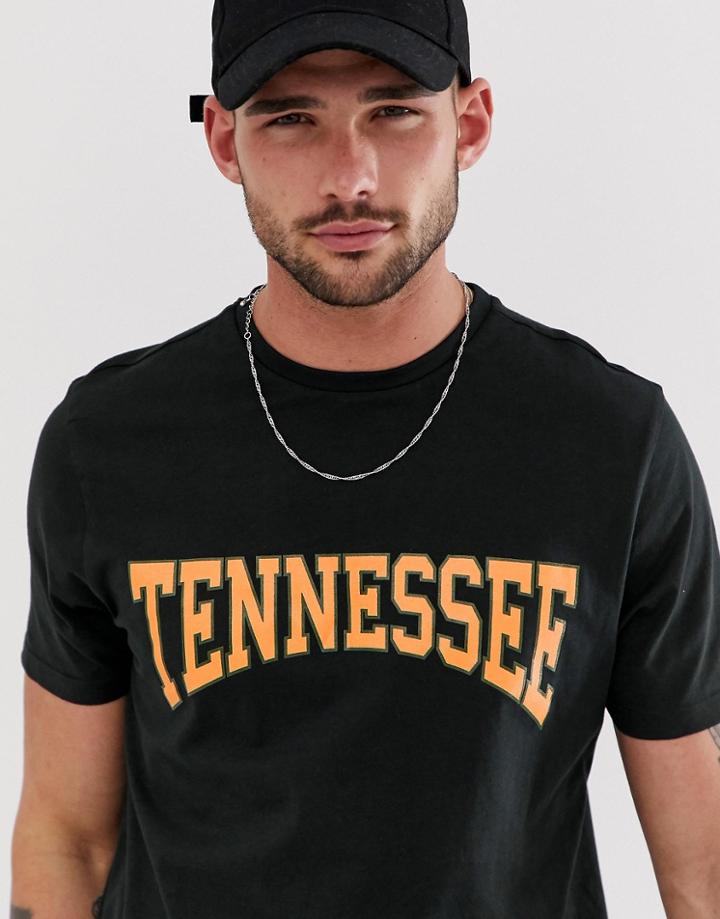 New Look Oversized T-shirt With Tennessee Print In Black - Black