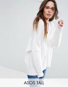 Asos Tall Cocoon Cardigan With Zip - Cream