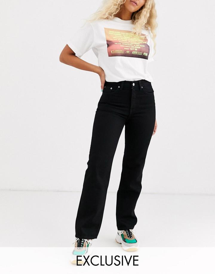 Weekday Voyage Organic Cotton Straight Leg Jean In Black