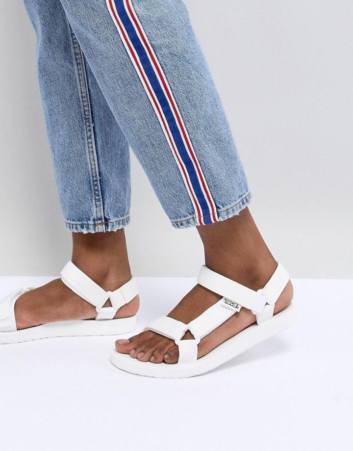 Teva White Original Universal Flat Sandals - White