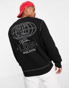 Topman Signature Worldwide Logo Sweatshirt In Black