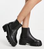 Rule London Exclusive Reed Chunky Chelsea Boots In Black Pu