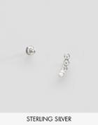 Asos Pack Of 2 Sterling Silver Stud & Ear Climber Earring - Silver