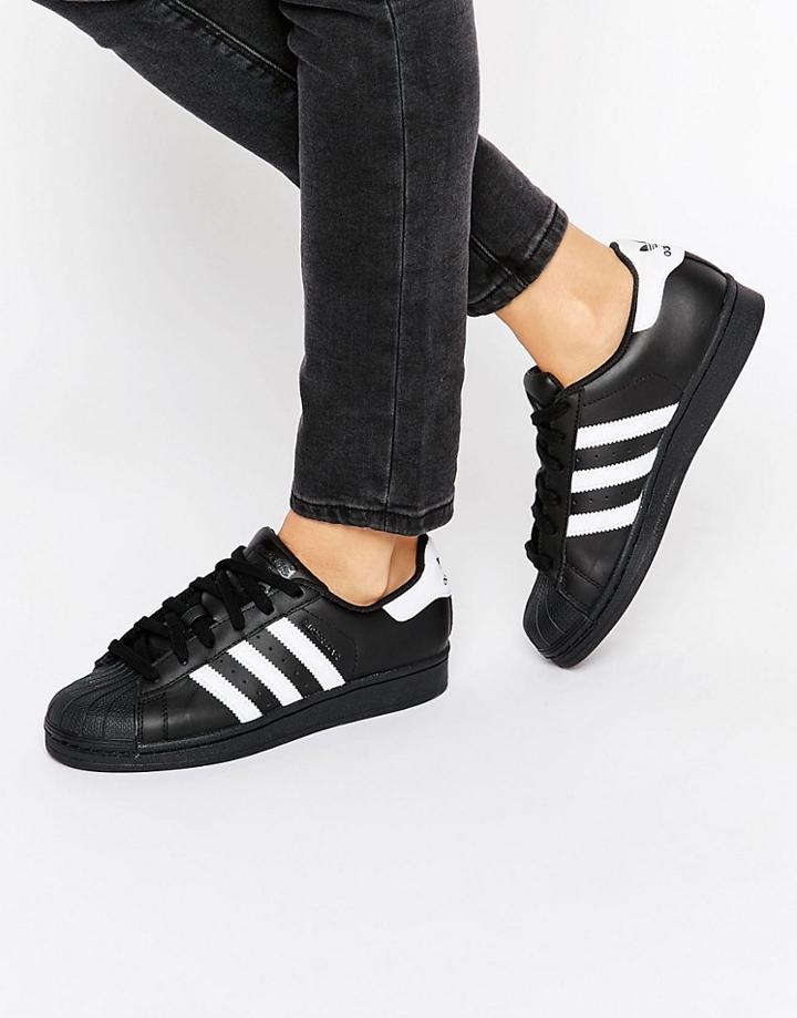 Adidas Originals Black And White Superstar Sneakers - White