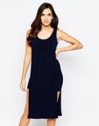 Love Tabard Dress With Cut Out Under Dress - Navy