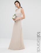 Tfnc Tall Wedding Sateen Bow Back Maxi Dress - Whisper Pink