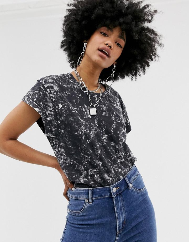 Cheap Monday Screen T-shirt In Washed Dye-black