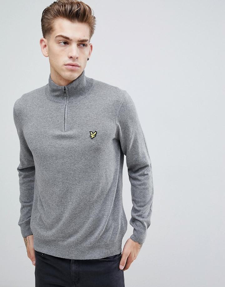 Lyle & Scott 1/4 Zip Sweater - Gray