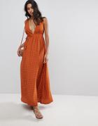 Faithfull Premium Print Maxi Dress - Orange