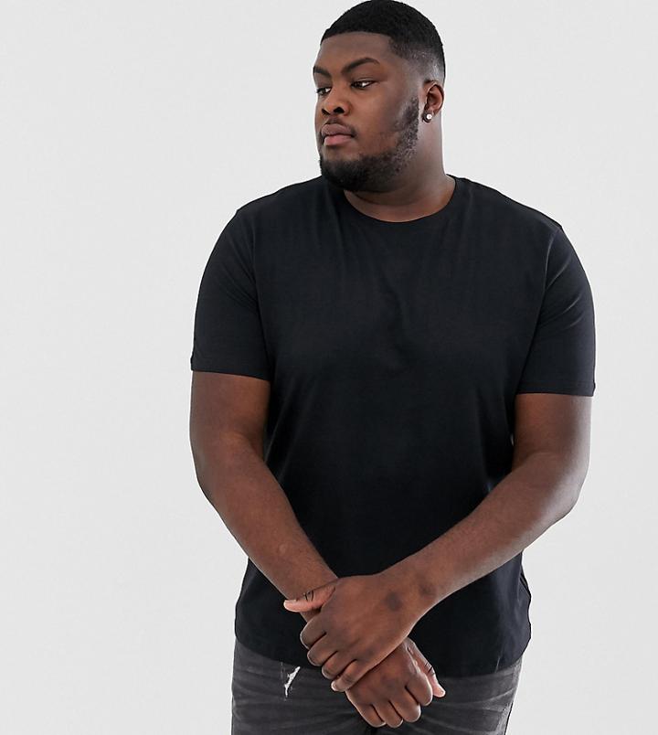 Jack & Jones Plus Size Crew Neck T-shirt In Black - Black