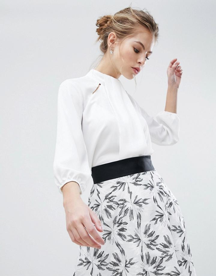 Vesper Clean High Neck Shirt - White