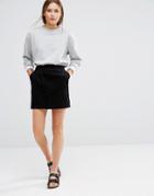 New Look Clean Cord A-line Skirt - Black