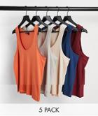 Asos Design Organic 5 Pack Tank-multi