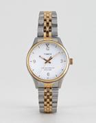 Timex Waterbury Bracelet Watch In Mixed Metal - Silver