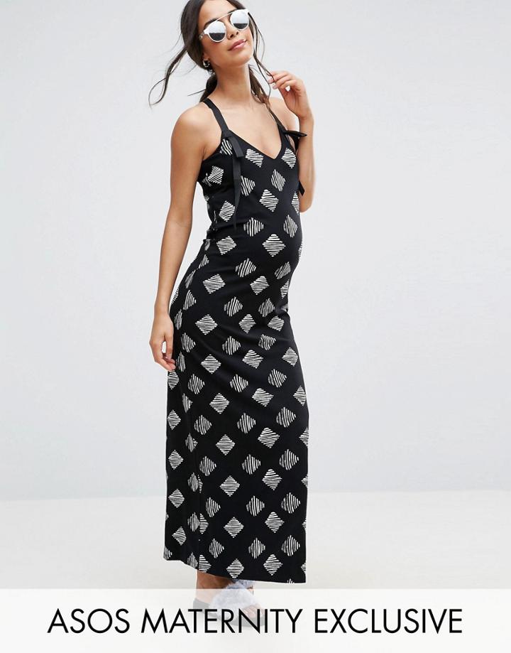 Asos Maternity Mono Print Maxi Dress - Multi