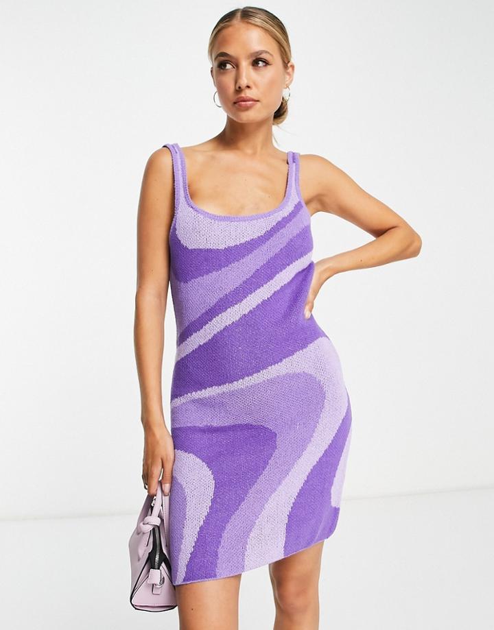 Weekday Scoop Neck Mini Cami Dress In Lilac-neutral