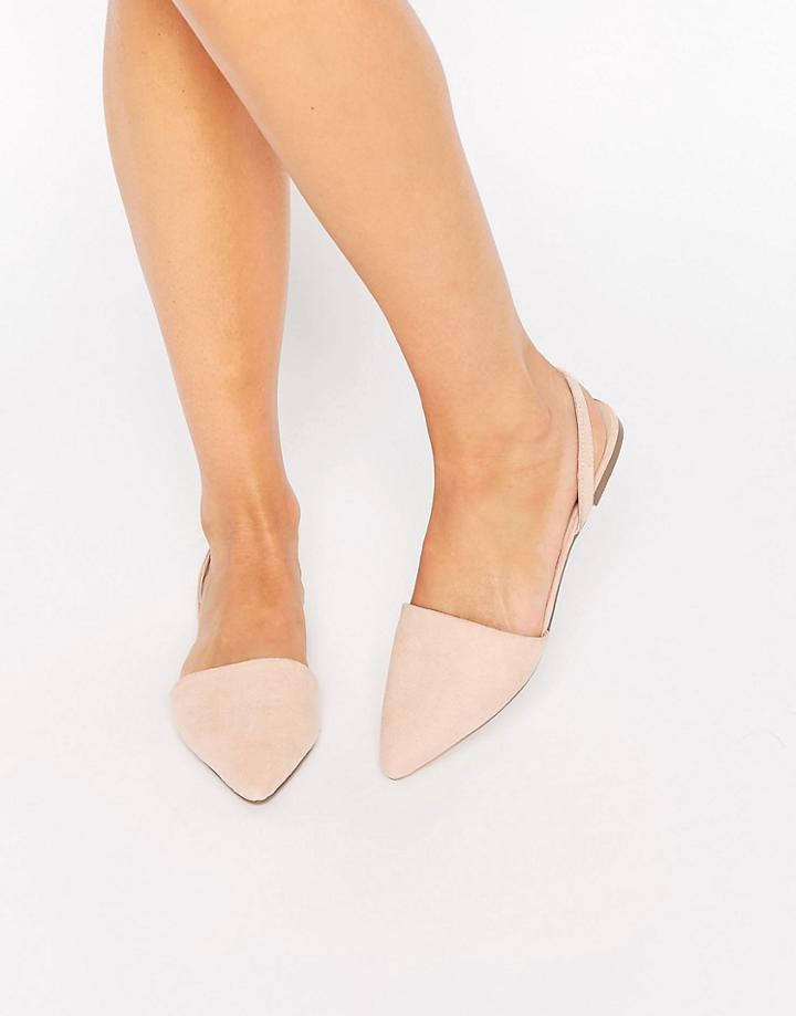 Asos Lainey Pointed Sling Back Ballet Flats - Beige