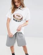 Asos X Lot Stock & Barrel T-shirt With Weird-doughs Patch - White