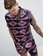 Roadies Of 66 Paisley Print Revere Collar Two-piece Shirt - Navy