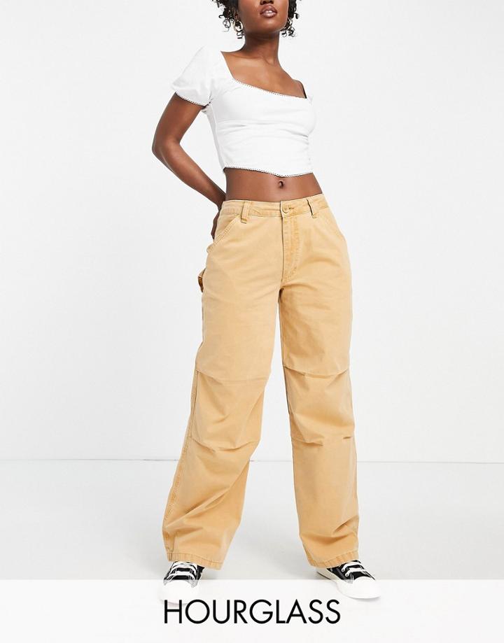 Asos Design Hourglass Slouchy Cargo Pants In Camel-neutral