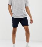 Asos Design Tall Slim Chino Shorts In Navy