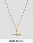 Asos Gold Plated Sterling Silver Toggle Necklace - Gold