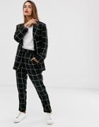 Asos Design Neon Grid Check Dream Tapered Suit Pants