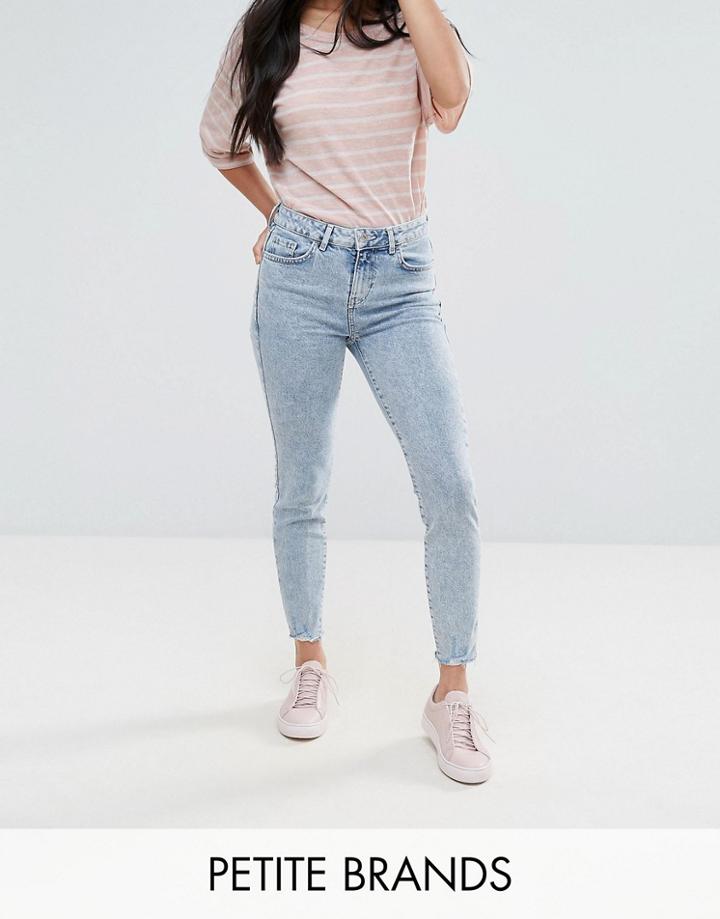 New Look Petite Acid Wash Skinny Jeans - Navy