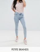New Look Petite Acid Wash Skinny Jeans - Navy