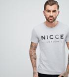 Nicce London Logo T-shirt In Gray Exclusive To Asos - Gray