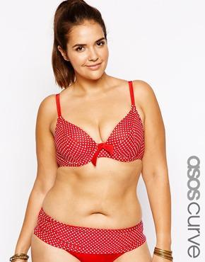 Pour Moi Curves Spice Island Underwried Bikini Top D-g - Red