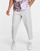 Asos Design Balloon Pants In Light Gray-grey