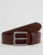 Boss Orange By Hugo Boss Jeek Leather Jeans Belt Tan - Brown